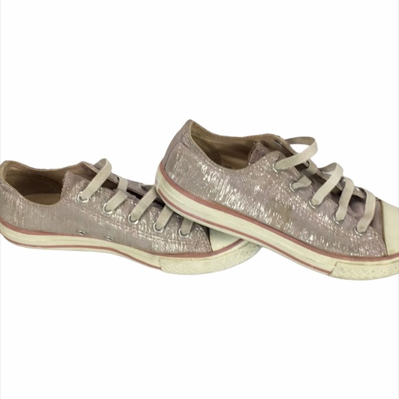 Converse Low Tops, Pink, Silver, Size 2 - Picture 4 of 8